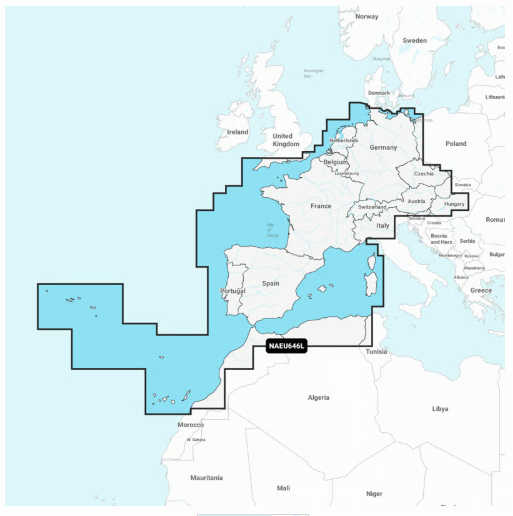 Carte Navionics+ Large SD - EUROPE DE L'OUEST ET CENTRALE